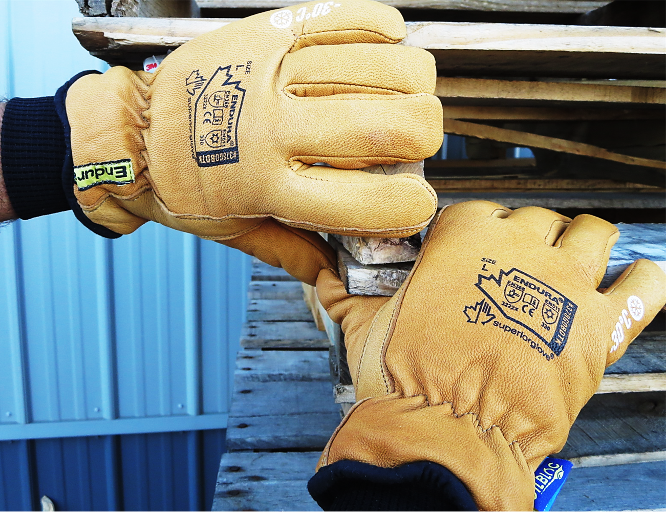 #378GOBDTK Superior Glove® Endura® Deluxe Winter Goat-Grain Leather Driver Gloves w/ Double Thinsulate